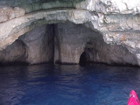 sea kayaking blue caves, zakynthos, ionian islands, greece